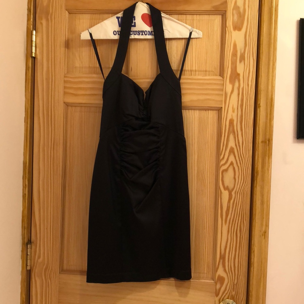 Beautiful little black satin dress !
